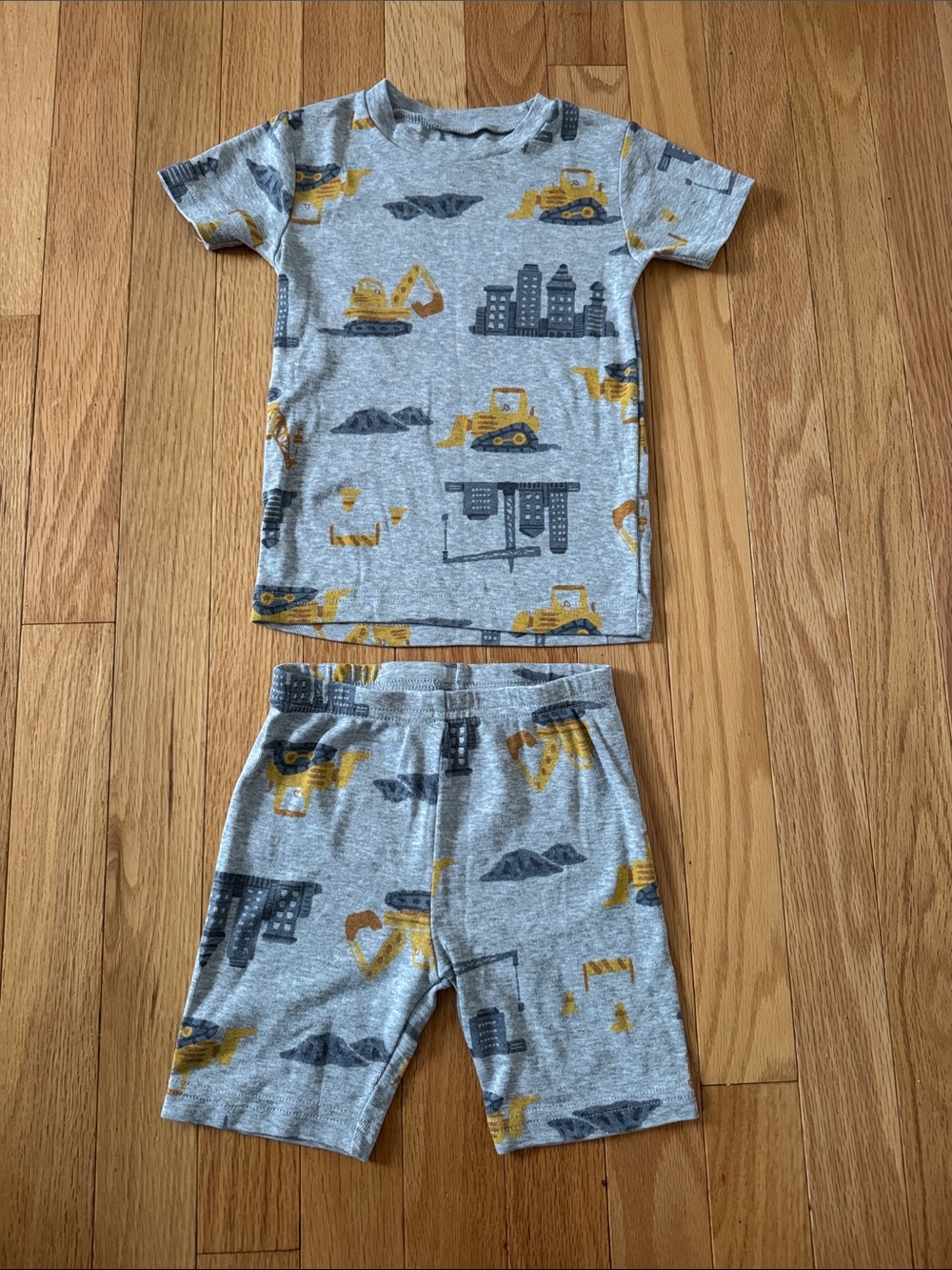 Carter's Grey and Yellow Construction Print Kids Pajama Set